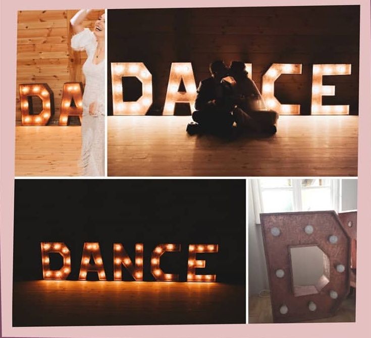 Napis DANCE wesele, ślub, dekoracje ledowy napis