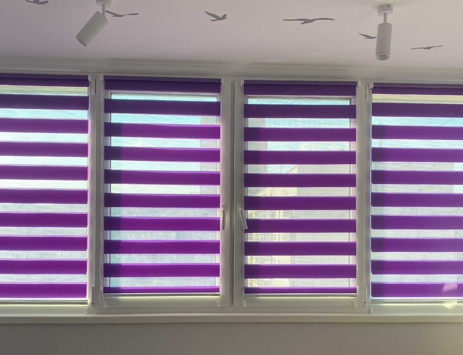 Рулонные шторы. Монтаж или отправка за 1 день . Жалюзи день ночь OJ02