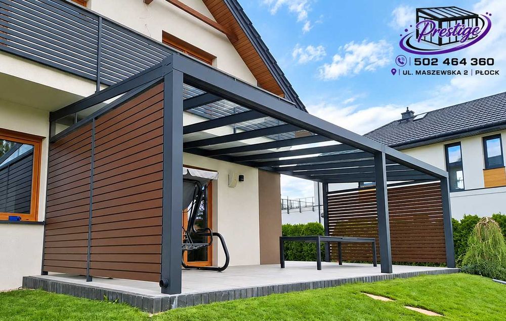 ogród zimowy, zadaszenie tarasu, pergola lamelowa, wiata samochodowa, shutters, poliwęglan, szkło, drewno, aluminium