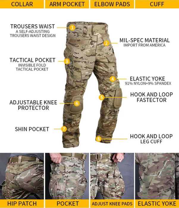 Emersongear G3 убакс та штани з наколінниками ОРИГІНАЛ!