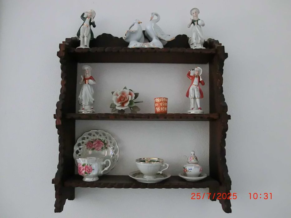 Display stand with decorations included.