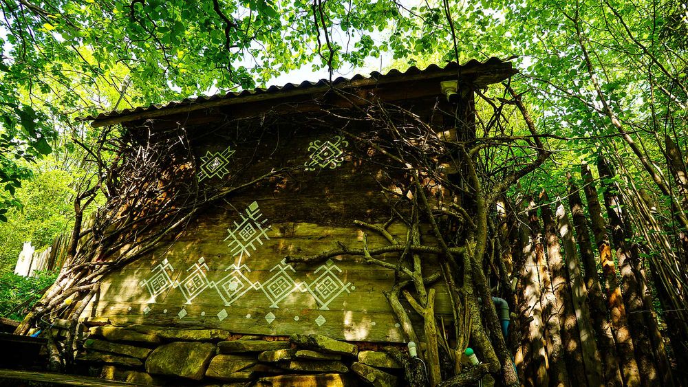 Здається  будиночок у лісі біля струмка. Подобово. Косівський район