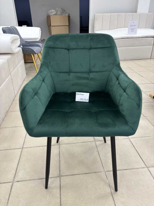 Zestaw aksamitnych krzeseł kuchennych 4szt.