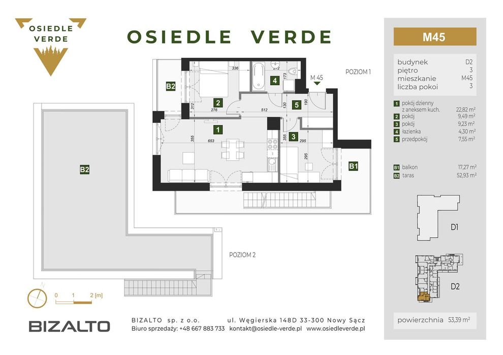 3 pokojowe mieszkanie z prywatnym tarasem na dachu |Osiedle Verde