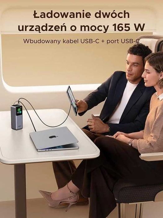 UGREEN Nexode Pro Powerbank 20000mAh 165W z 65cm wbudowanym kablem USB-C, USZKODZONY