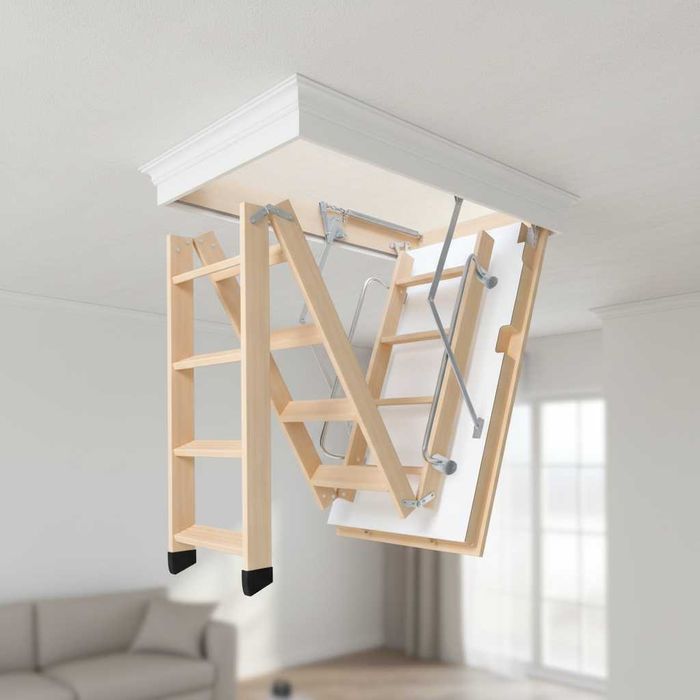 Сходи на горище 120×80 — до 340 см, теплий люк Bukwood / OMAN