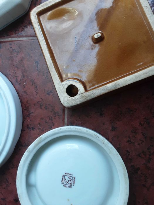 5 cinzeiros loiça antigos