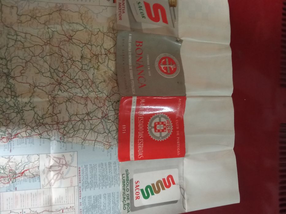 Mapa Portugal ACP 1971! Bonança Sacor!