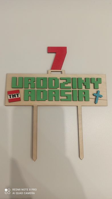 Topper 7 urodziny Adasia Minecraft TNT