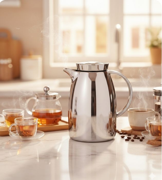 Jarro térmico prateado