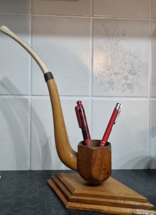 Stara duża drewniana fajka prl
