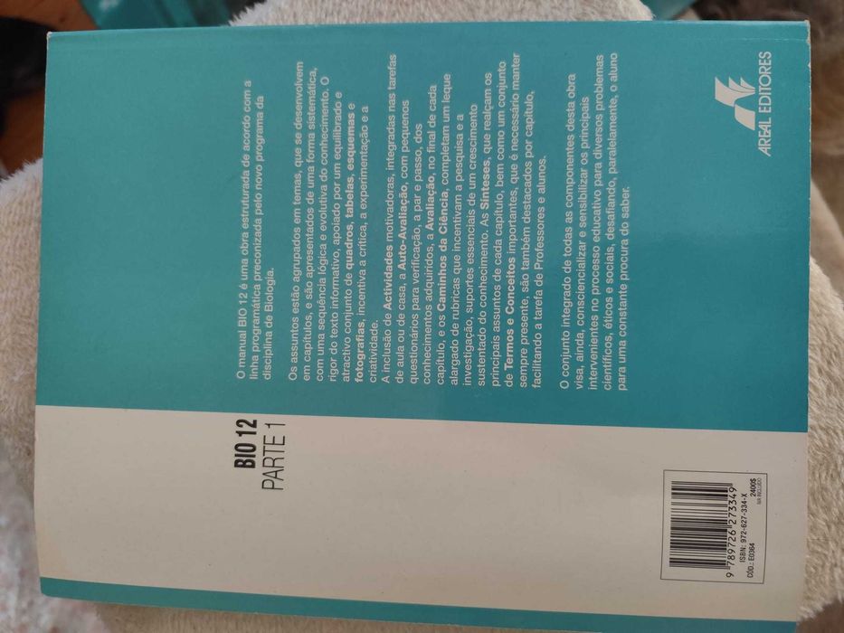 Manual, Biologia, 12º ano, Areal Editores, Parte I, 1995