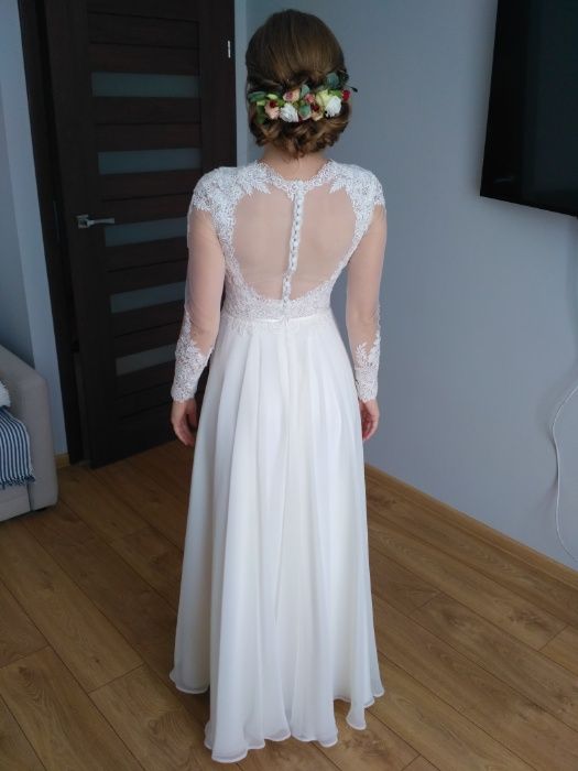 Piękna! romantyczna suknia ślubna gala piwone