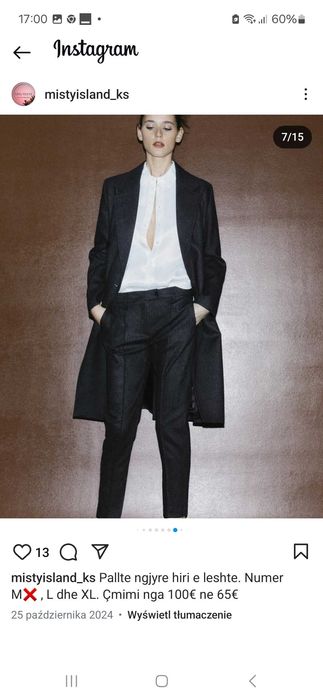 Zara komplet spodnie z plaszczem