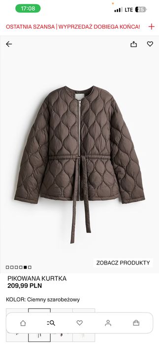 Стьобана куртка H&M чорна XS,S ,M,L