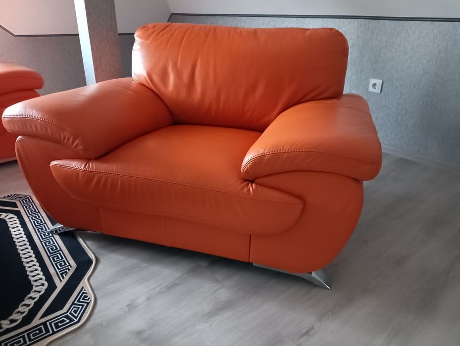 Komplet wypoczynkowy Skórzany 3+1+1