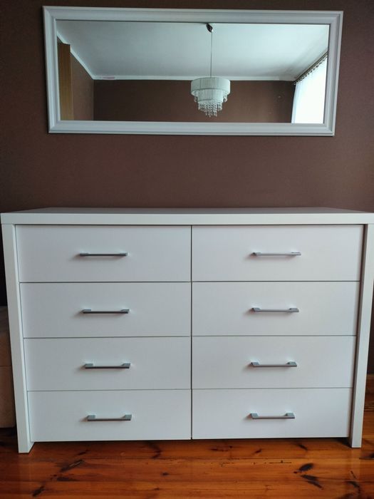 Komoda + 2 szafki nocne – drewno, na zam., bardzo dobry stan