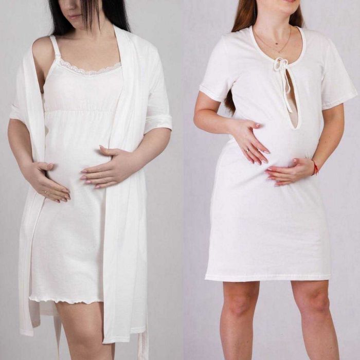 Комплект трійка в пологовий для вагітних та годуючих  мереживні 44-62