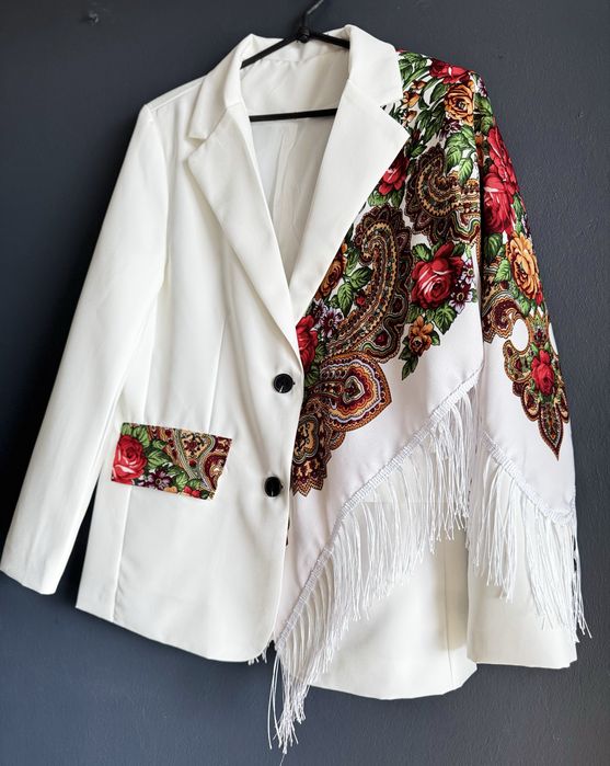 Жакет жіночий, жакет з хустиною, жакет подовжкний, піджак з хусткою