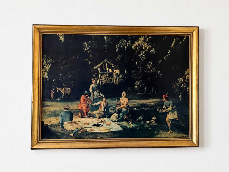Quadro de grandes dimensões com impressão com o tema "pic-nic"