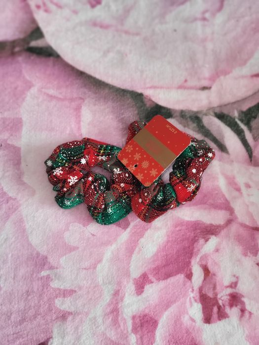Gumki do włosów świąteczny wzór 2 sztuki