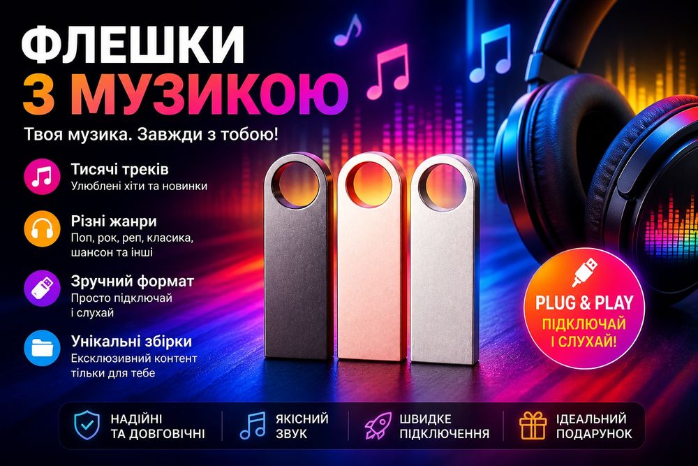 Флешки з українською музикою. Все на ваш вибір!