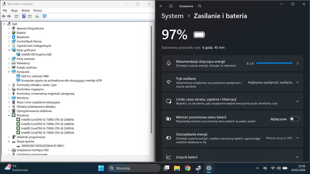 Laptop Dell Latitude 7480 i5-7gen 8/256GB SSD 14" 1920x1080 podś.klawi