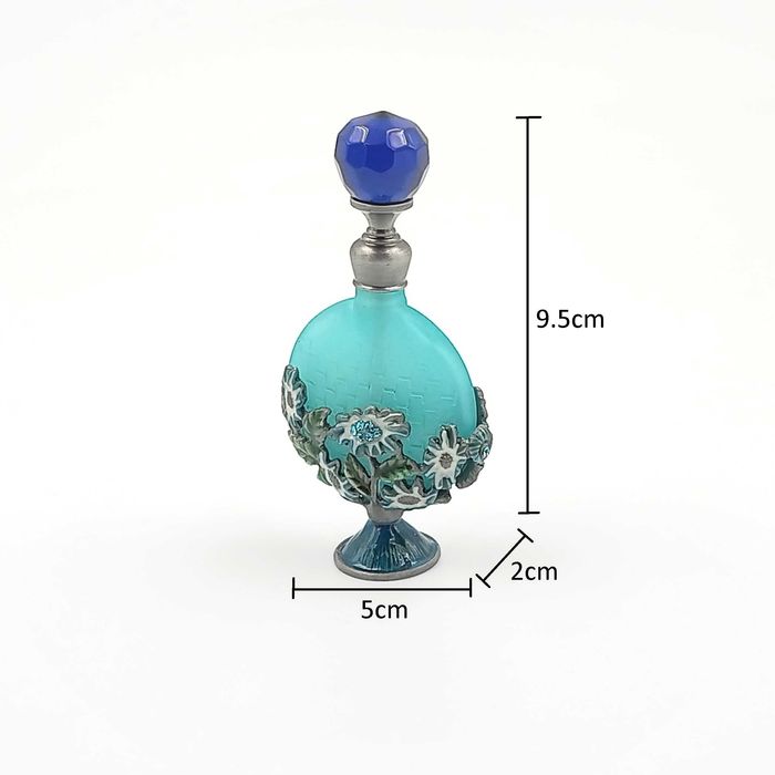 Flakon butelka na perfumy ręcznie malowany kwiat.