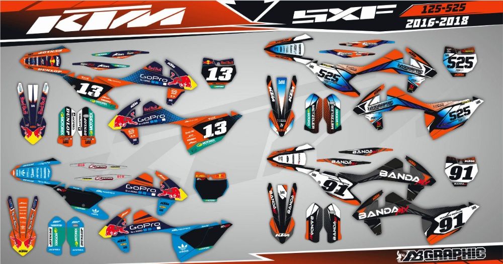 Наклейки KTM SX SXF EXC SMC SMR Кросс 50 65 85 125 250 300 350 450 690