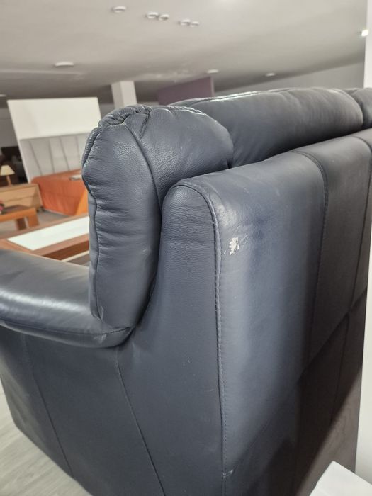 Sofas pele natural azul