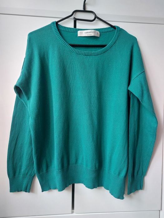 Zielony sweter damski Zara rozmiar M