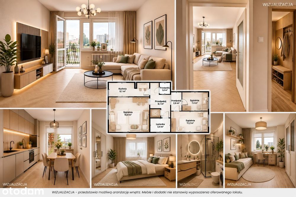 Koszalin, ul. Tradycji, 3 pokoje, 57,09 m2, miejsce postojowe w cenie