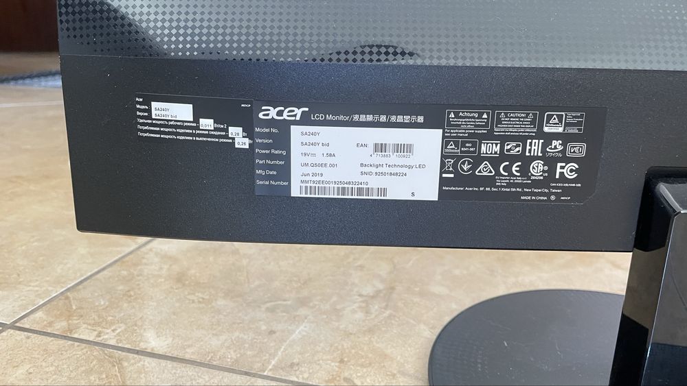 Monitor Acer SA240Y 24” Full HD IPS em excelente estado