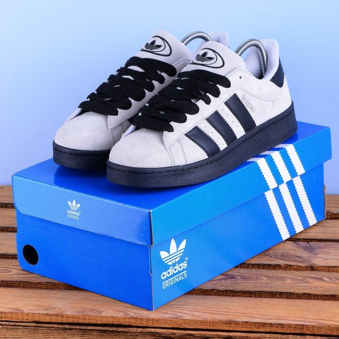 (2284) Акція! Кросівки кеди Adidas Campus сірі з чорними полос (41-45) адідас