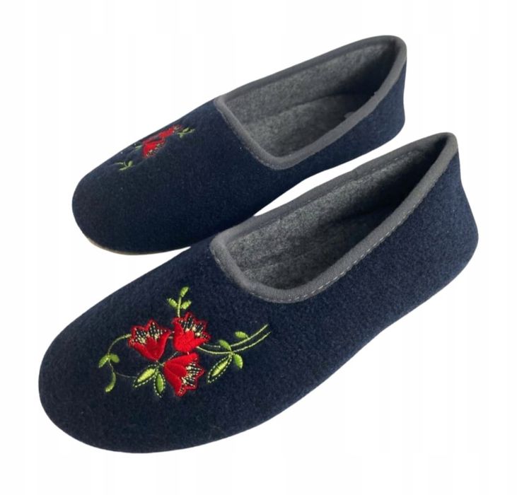 Bambosze damskie kapcie filcowe domowe polskie rozmiar 40