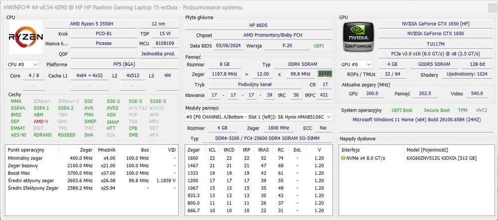 Laptop HP Pavilion Gaming 15-EC0047NW