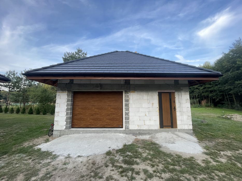 Brama garażowa segmentowa antracyt brązowa biała 3000x2250