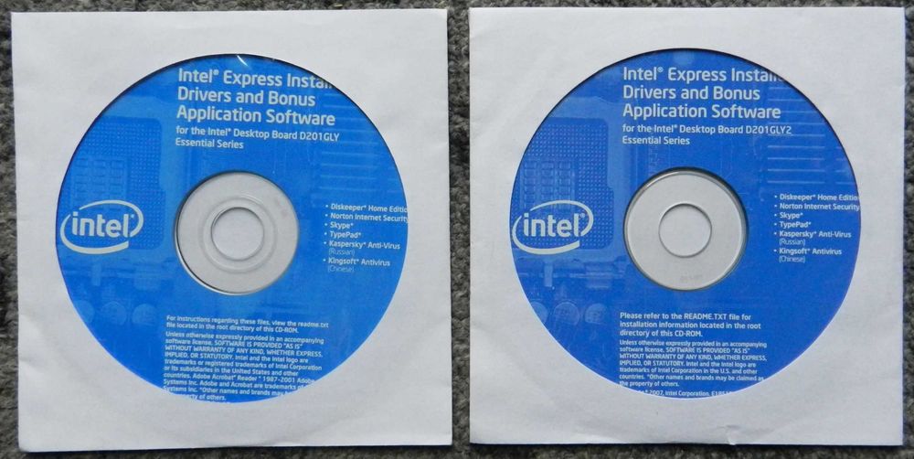 Dwa komputery stacjonarne, obudowa, zasilacz, Intel D201GLY2A