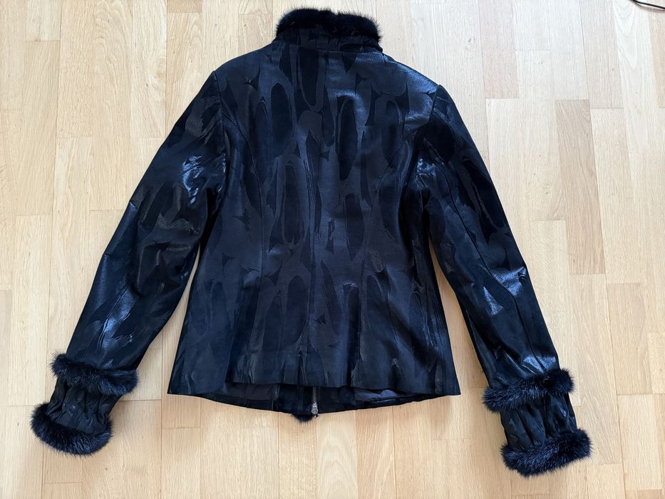 Куртка замшева з хутром норки