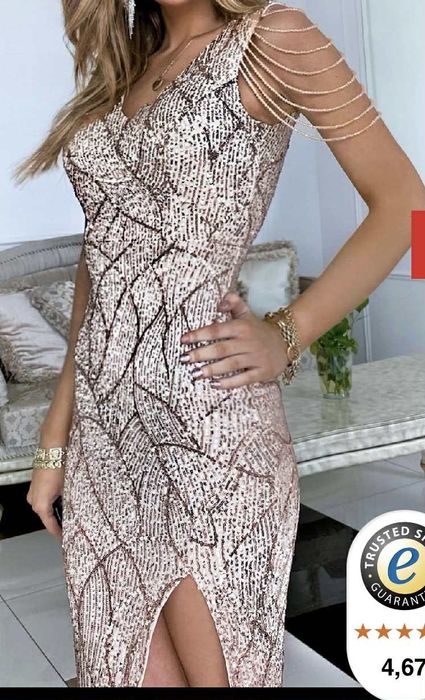 Złota sukienka rybka