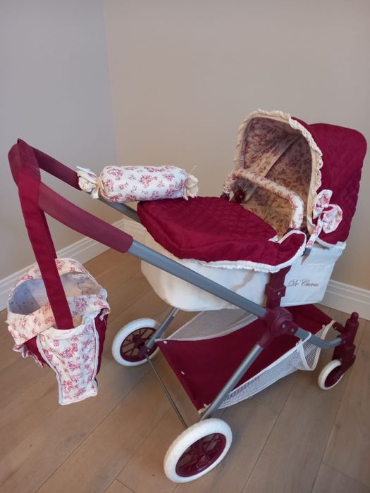 Коляска для ляльок DeCuevas, бордово-молочна
