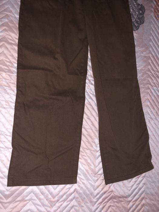 Calças Stradivarius wide leg castanhas