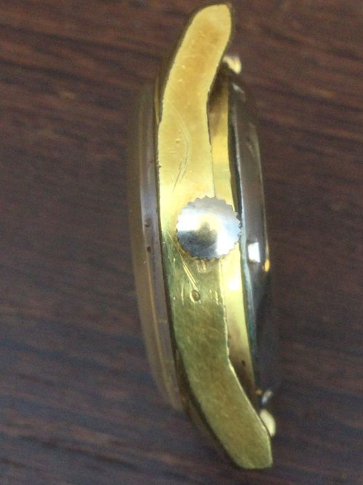 Relógio Suíço Aurius Automático banho Ouro Contrastado Funcionar 3,6cm