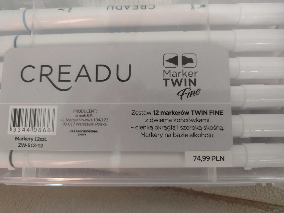Zestaw markerów Fine, Creadu, 12 sztuk