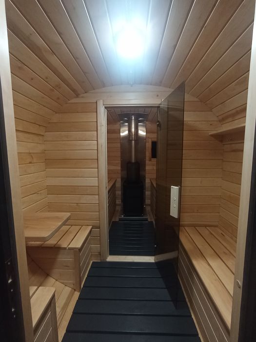 Баня-бочка від виробника, повністю з вільхи 3.5м ) +козирьок