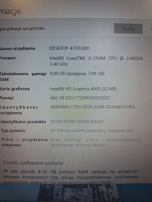 Laptop Toshiba Satellite Pro C50 SSD