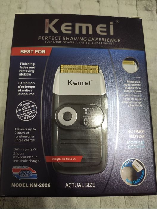 Шейвер Kemei Km-2026, бритва, запасые лезвия
