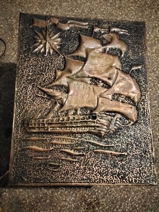 Чеканка Парусник СССР медь