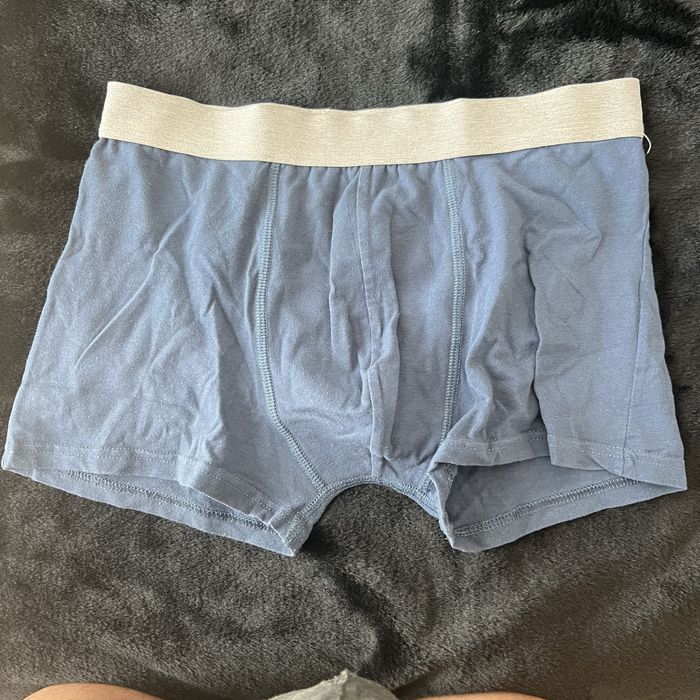 Boxer azul de algodao