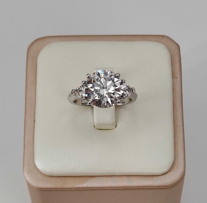 Pierścionek PT950 z diamentem 5.03ct Lab Grown | VS1 F | Serce | Nowy